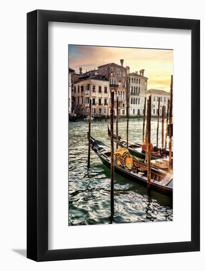 Venetian Sunlight - Traditional Gondolas-Philippe HUGONNARD-Framed Photographic Print