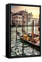 Venetian Sunlight - Traditional Gondolas-Philippe HUGONNARD-Framed Stretched Canvas