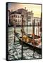 Venetian Sunlight - Traditional Gondolas-Philippe HUGONNARD-Framed Stretched Canvas
