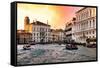 Venetian Sunlight - Vaporetto Canal-Philippe HUGONNARD-Framed Stretched Canvas