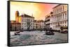 Venetian Sunlight - Vaporetto Canal-Philippe HUGONNARD-Framed Stretched Canvas