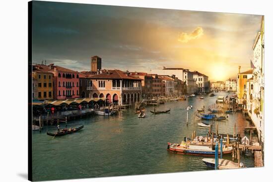 Venetian Sunlight - View of the Grand Canal-Philippe HUGONNARD-Stretched Canvas