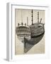 Venetian Vessel Seen from Stern, Italy, 18th Century-null-Framed Giclee Print