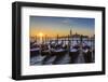 Venetian winter sunrise after snow with gondolas, San Giorgio Maggiore and Lido, Venice, UNESCO Wor-Eleanor Scriven-Framed Photographic Print