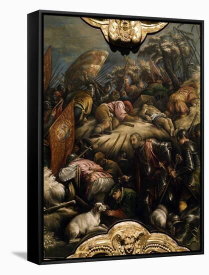 Venetians Defeating Maximilian I in Cadore in 1508-Francesco Bassano-Framed Stretched Canvas
