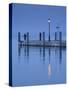 Veneto, Lake District, Lake Garda, Garda, Lakeside Pier View, Italy-Walter Bibikow-Stretched Canvas