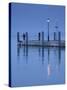 Veneto, Lake District, Lake Garda, Garda, Lakeside Pier View, Italy-Walter Bibikow-Stretched Canvas