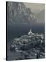 Veneto, Lake District, Lake Garda, Malcesine, Aerial Town View, Italy-Walter Bibikow-Stretched Canvas