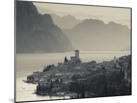 Veneto, Lake District, Lake Garda, Malcesine, Aerial Town View, Italy-Walter Bibikow-Mounted Photographic Print