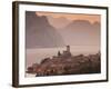 Veneto, Lake District, Lake Garda, Malcesine, Aerial Town View, Italy-Walter Bibikow-Framed Photographic Print