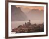 Veneto, Lake District, Lake Garda, Malcesine, Aerial Town View, Italy-Walter Bibikow-Framed Photographic Print