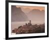 Veneto, Lake District, Lake Garda, Malcesine, Aerial Town View, Italy-Walter Bibikow-Framed Photographic Print