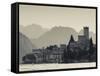 Veneto, Lake District, Lake Garda, Malcesine, Lakeside Town View, Italy-Walter Bibikow-Framed Stretched Canvas