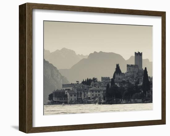 Veneto, Lake District, Lake Garda, Malcesine, Lakeside Town View, Italy-Walter Bibikow-Framed Photographic Print