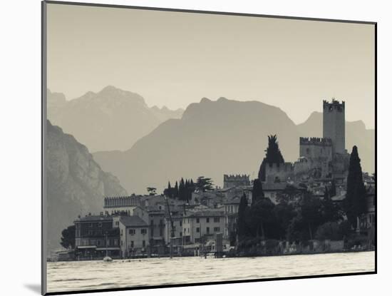 Veneto, Lake District, Lake Garda, Malcesine, Lakeside Town View, Italy-Walter Bibikow-Mounted Photographic Print