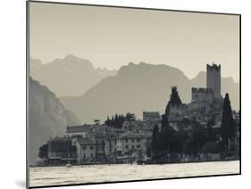 Veneto, Lake District, Lake Garda, Malcesine, Lakeside Town View, Italy-Walter Bibikow-Mounted Photographic Print