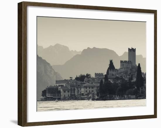 Veneto, Lake District, Lake Garda, Malcesine, Lakeside Town View, Italy-Walter Bibikow-Framed Photographic Print