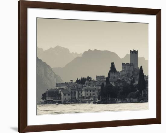 Veneto, Lake District, Lake Garda, Malcesine, Lakeside Town View, Italy-Walter Bibikow-Framed Photographic Print