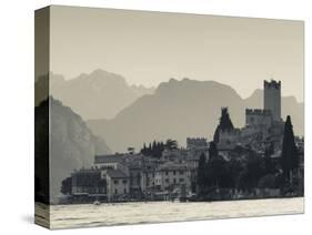 Veneto, Lake District, Lake Garda, Malcesine, Lakeside Town View, Italy-Walter Bibikow-Stretched Canvas