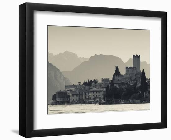 Veneto, Lake District, Lake Garda, Malcesine, Lakeside Town View, Italy-Walter Bibikow-Framed Photographic Print