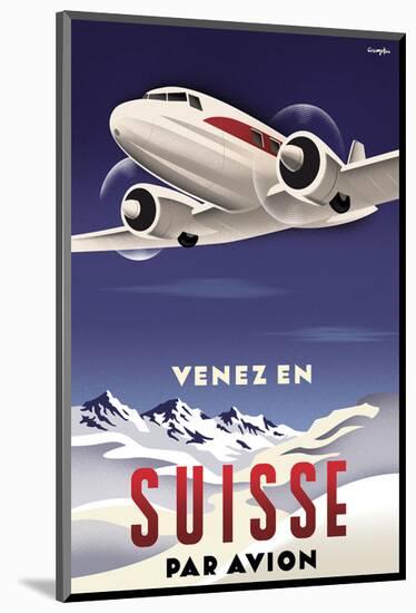 Venez en Suisse par Avion-Michael Crampton-Mounted Art Print
