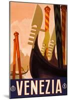 Venezia Italy Tourism Travel Vintage Ad Poster Print-null-Mounted Poster