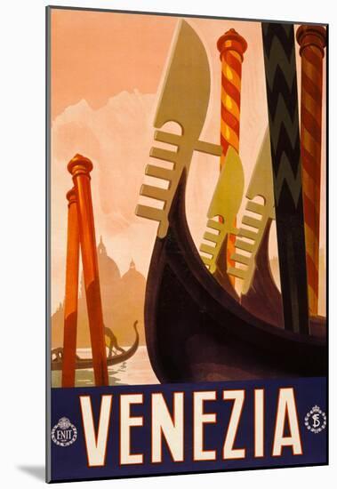 Venezia Italy Tourism Travel Vintage Ad Poster Print-null-Mounted Poster