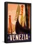 Venezia Italy Tourism Travel Vintage Ad Poster Print-null-Framed Poster