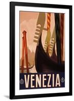 Venezia Italy Tourism Travel Vintage Ad-null-Framed Art Print