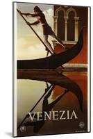 Venezia Venice Man Rowing Gondola-null-Mounted Giclee Print