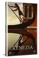Venezia Venice Man Rowing Gondola-null-Stretched Canvas