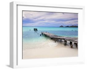 Venezuela, Archipelago Los Roques National Park, Pier on Madrisque Island-Jane Sweeney-Framed Photographic Print