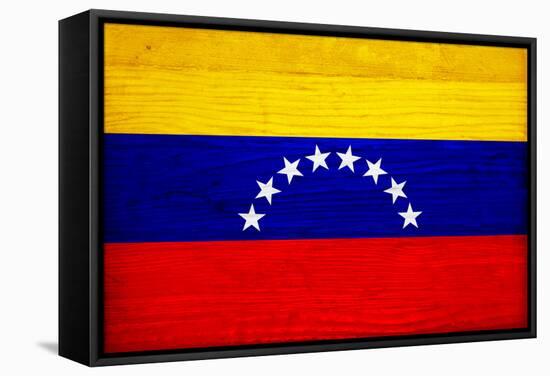 Venezuela Flag Design with Wood Patterning - Flags of the World Series-Philippe Hugonnard-Framed Stretched Canvas