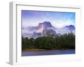 Venezuela, Guayana, Canaima National Park, Mist Swirls Round Angel Falls at Sunrise-Jane Sweeney-Framed Photographic Print