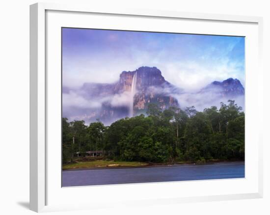 Venezuela, Guayana, Canaima National Park, Mist Swirls Round Angel Falls at Sunrise-Jane Sweeney-Framed Photographic Print