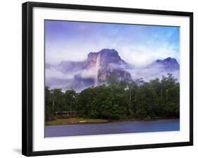 Venezuela, Guayana, Canaima National Park, Mist Swirls Round Angel Falls at Sunrise-Jane Sweeney-Framed Photographic Print