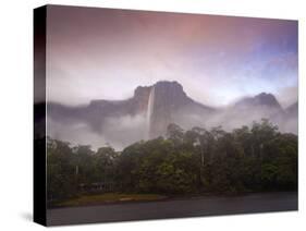 Venezuela, Guayana, Canaima National Park, Mist Swirls Round Angel Falls at Sunrise-Jane Sweeney-Stretched Canvas