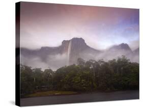 Venezuela, Guayana, Canaima National Park, Mist Swirls Round Angel Falls at Sunrise-Jane Sweeney-Stretched Canvas