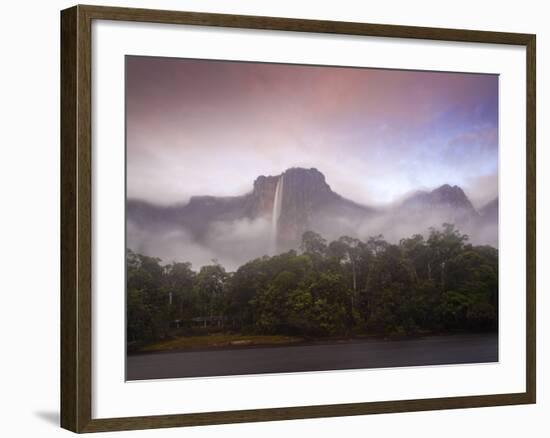 Venezuela, Guayana, Canaima National Park, Mist Swirls Round Angel Falls at Sunrise-Jane Sweeney-Framed Photographic Print