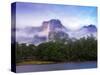 Venezuela, Guayana, Canaima National Park, Mist Swirls Round Angel Falls at Sunrise-Jane Sweeney-Stretched Canvas