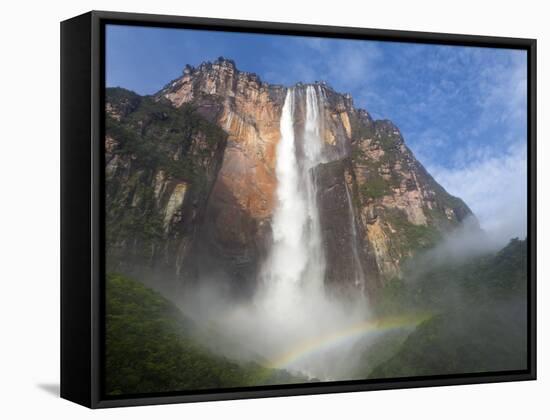 Venezuela, Guayana, Canaima National Park, View of Angel Falls from Mirador Laime-Jane Sweeney-Framed Stretched Canvas