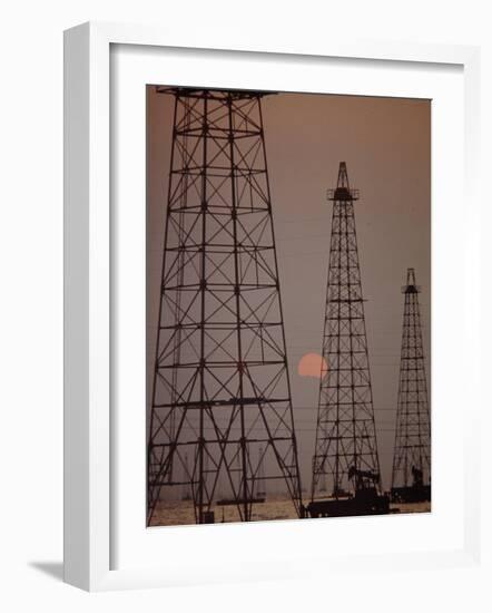 Venezuela Oil Rigs-Art Rickerby-Framed Photographic Print