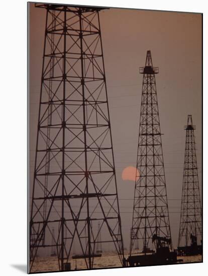 Venezuela Oil Rigs-Art Rickerby-Mounted Photographic Print