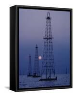 Venezuela Oil Rigs-Art Rickerby-Framed Stretched Canvas