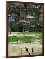 Venezuelan Children Play Soccer at the Resplandor Shantytown-null-Framed Photographic Print