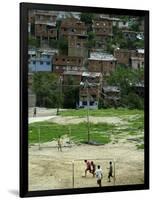 Venezuelan Children Play Soccer at the Resplandor Shantytown-null-Framed Photographic Print