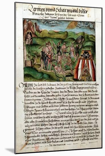 Venezuelans Attacking Spanish Conquistadors, C16th Century-Hieronyouse Koler-Mounted Giclee Print