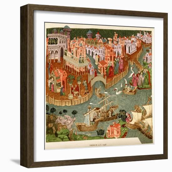 Venice, 1338, after a Manuscript in the Bodleian Library, from 'A Short History of the English…-null-Framed Giclee Print