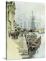 Venice, 1892, a Ferry by Barca across the Giudecca Italy-null-Stretched Canvas