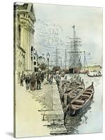 Venice, 1892, a Ferry by Barca across the Giudecca Italy-null-Stretched Canvas